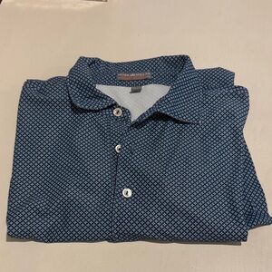 Peter Millar Navy Diamond Print Men's Shirt